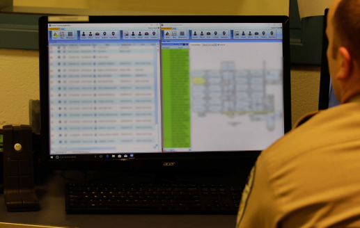 Officer pulling a report