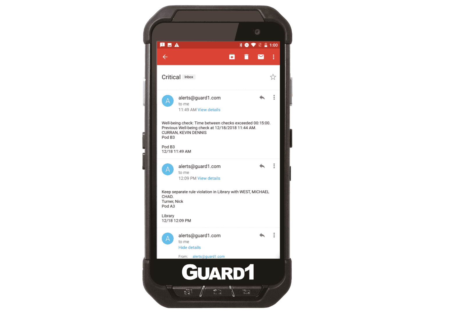 Real time mobile alerts.